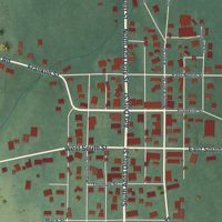 Second close-up of the map of Gratis, Ohio print showing more streets and buildings