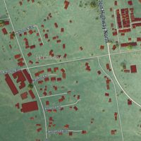 Second close-up of the map of Graton, California print showing more streets and buildings