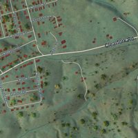 Second close-up of the map of Gratton, Virginia print showing more streets and buildings