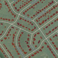 Second close-up of the map of Graymoor-Devondale, Kentucky print showing more streets and buildings