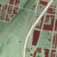 Second close-up of the map of Grays Ferry, Pennsylvania print showing more streets and buildings