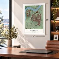 Grays Ferry, Pennsylvania map, 18 x 24 inch print in a white frame in a home office