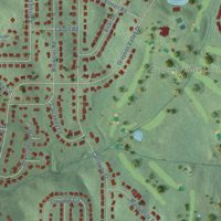 Second close-up of the map of Grayson Valley, Alabama print showing more streets and buildings