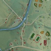 Second close-up of the map of Great Crossing, Kentucky print showing more streets and buildings