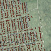 Second close-up of the map of Great Neck, New York print showing more streets and buildings