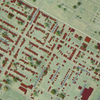 Second close-up of the map of Greater Ville, Missouri print showing more streets and buildings