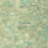 Second close-up of the map of Greeley County, Kansas print showing more streets and buildings