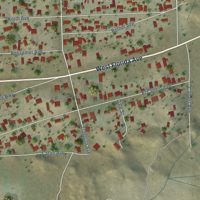 Second close-up of the map of Green Acres, California print showing more streets and buildings