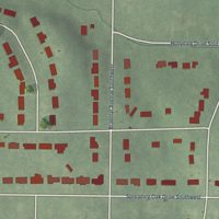 Second close-up of the map of Green Forest Acres, Georgia print showing more streets and buildings