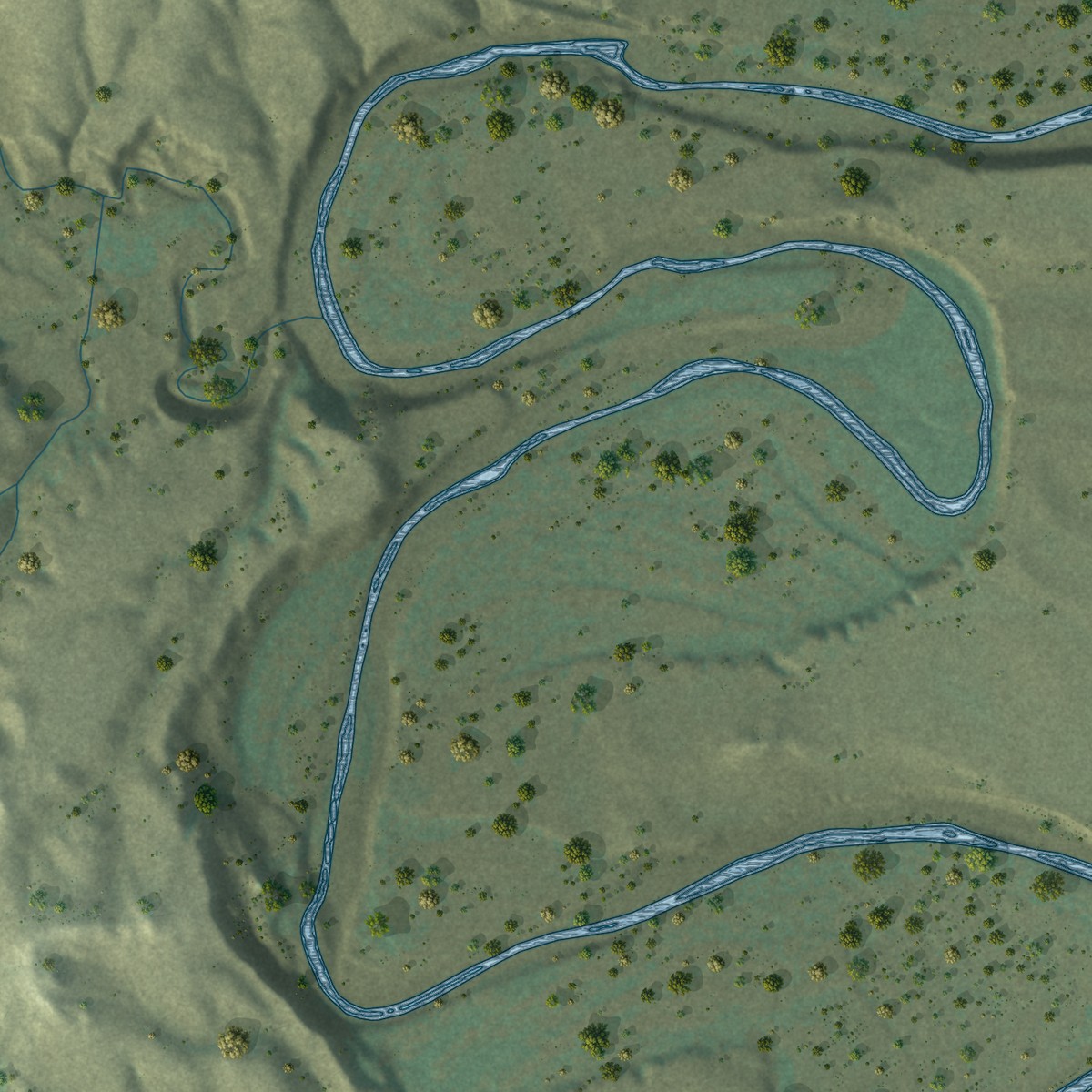 Second close-up of the map of Green Grass, South Dakota print showing more streets and buildings