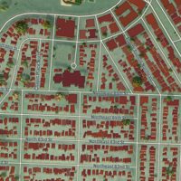 Second close-up of the map of Green Lake, Washington print showing more streets and buildings