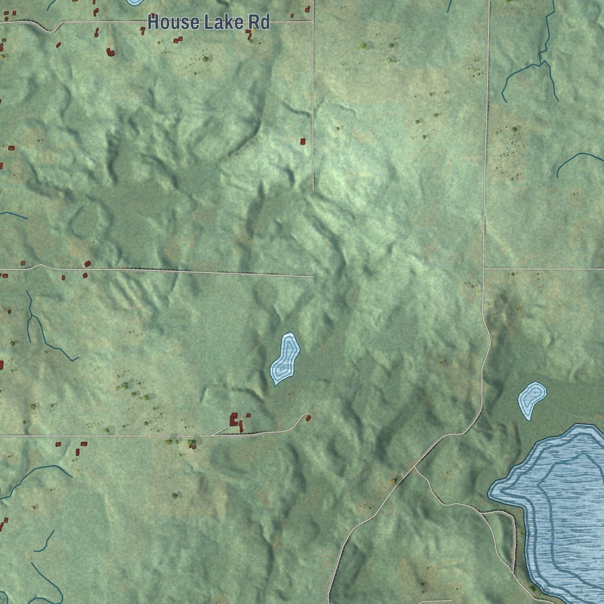Second close-up of the map of Green, Mecosta County, Michigan print showing more streets and buildings