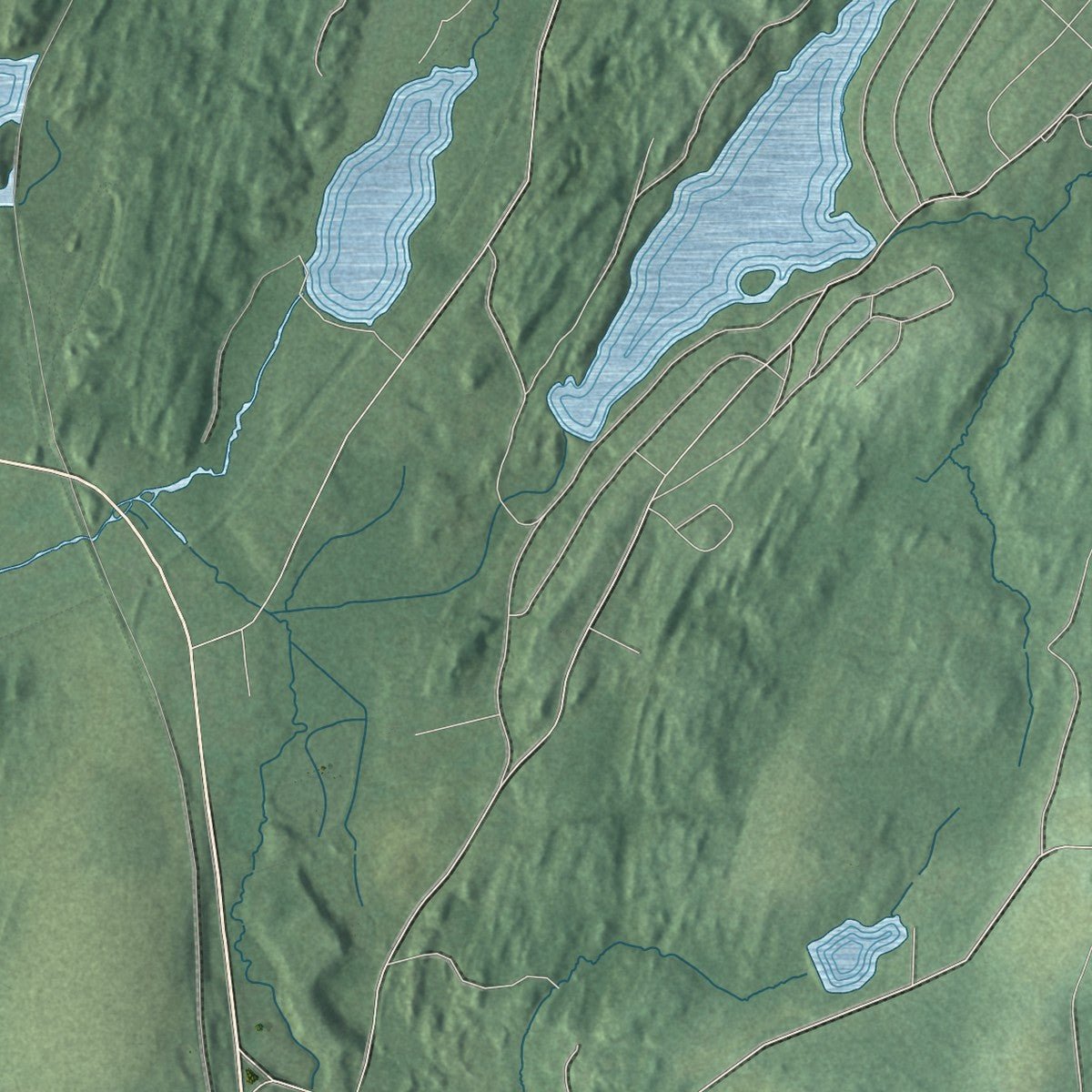 Second close-up of the map of Green, New Jersey print showing more streets and buildings