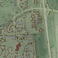 Second close-up of the map of Green Oaks, Illinois print showing more streets and buildings
