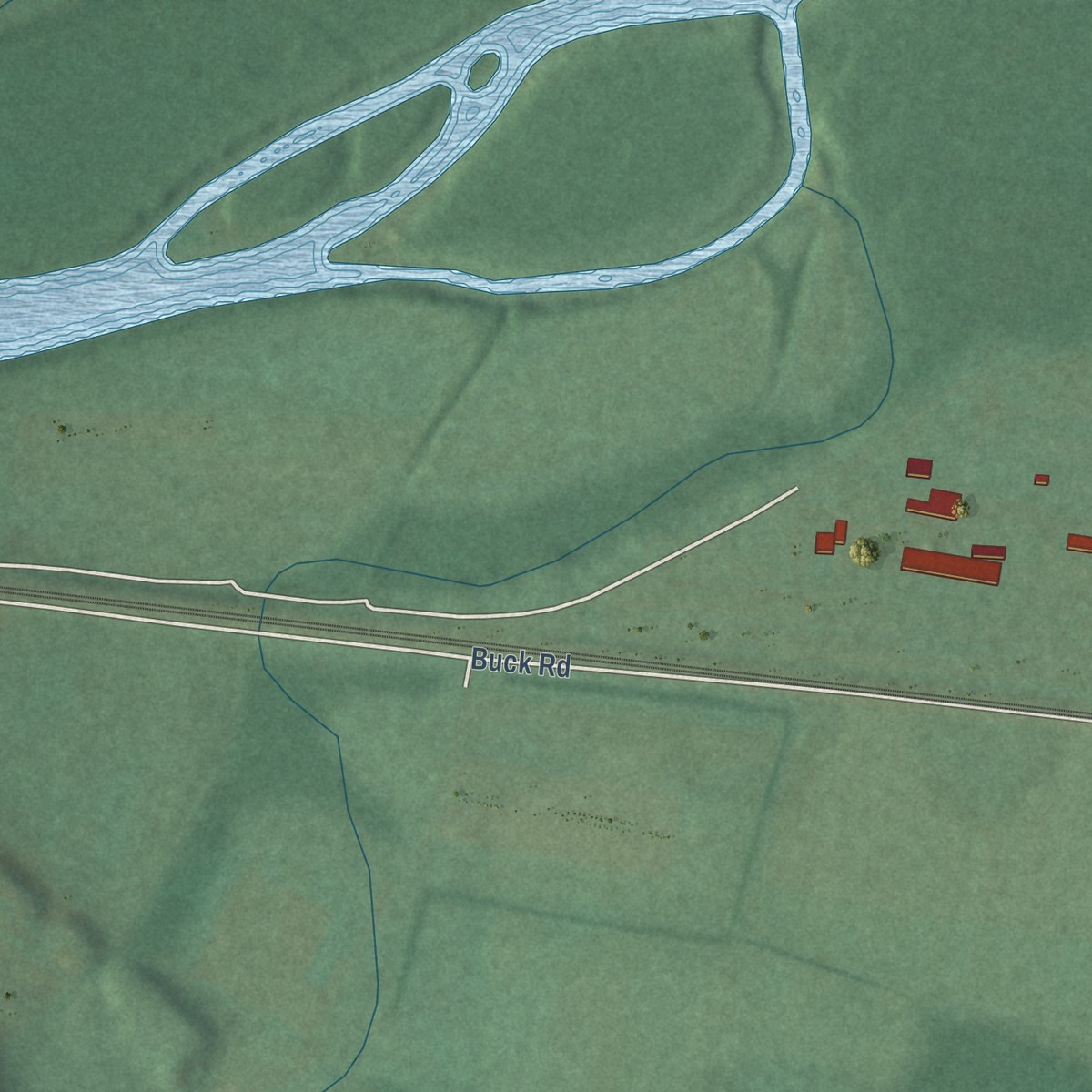 Second close-up of the map of Green Spring, West Virginia print showing more streets and buildings
