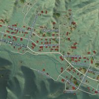 Second close-up of the map of Green Valley, California print showing more streets and buildings