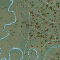 Second close-up of the map of Green Valley, South Dakota print showing more streets and buildings