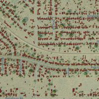 Second close-up of the map of Greenacres, California print showing more streets and buildings