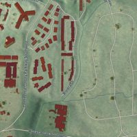 Second close-up of the map of Greenbriar, Georgia print showing more streets and buildings