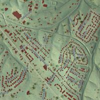 Second close-up of the map of Greenbrier, Tennessee print showing more streets and buildings