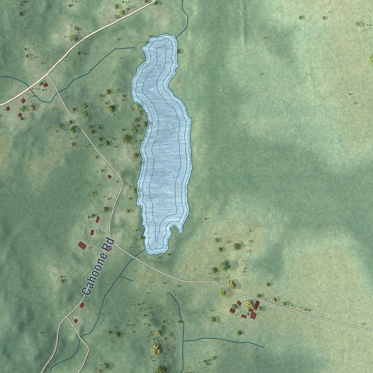 Second close-up of the map of Greene, Rhode Island print showing more streets and buildings