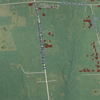 Second close-up of the map of Greenevers, North Carolina print showing more streets and buildings