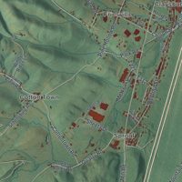 Second close-up of the map of Greenfield, Blair County, Pennsylvania print showing more streets and buildings