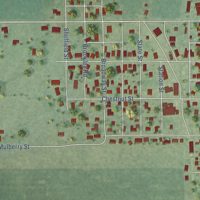 Second close-up of the map of Greenfield, Illinois print showing more streets and buildings