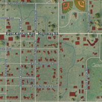 Second close-up of the map of Greensburg, Kansas print showing more streets and buildings