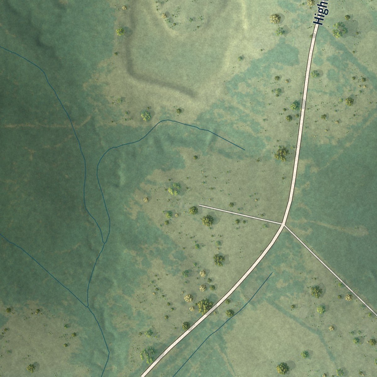 Second close-up of the map of Greensburg, Louisiana print showing more streets and buildings
