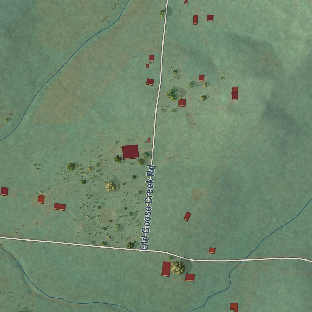 Second close-up of the map of Greenvale, Tennessee print showing more streets and buildings