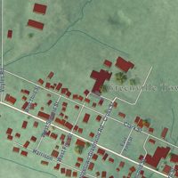 Second close-up of the map of Greenville, Indiana print showing more streets and buildings