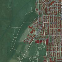 Second close-up of the map of Greenville, Ohio print showing more streets and buildings