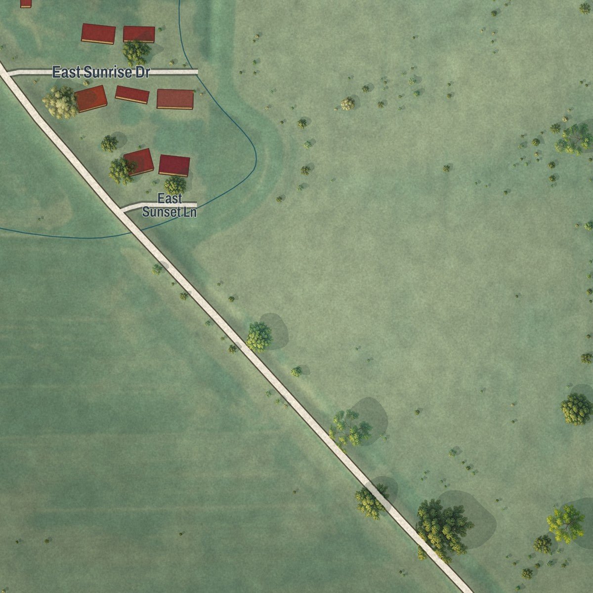Second close-up of the map of Greenwald, Minnesota print showing more streets and buildings