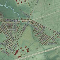 Second close-up of the map of Greenwich, Gloucester County, New Jersey print showing more streets and buildings