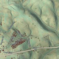Second close-up of the map of Greenwich, Pennsylvania print showing more streets and buildings