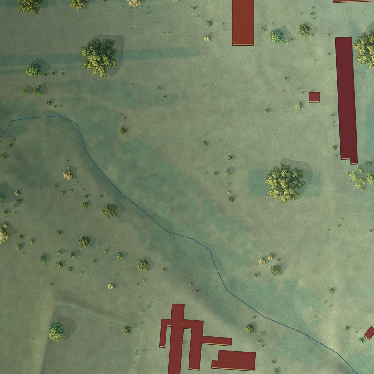 Second close-up of the map of Greenwood Colony, South Dakota print showing more streets and buildings