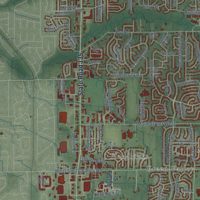 Second close-up of the map of Greenwood, Indiana print showing more streets and buildings