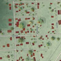 Second close-up of the map of Greenwood, Nebraska print showing more streets and buildings