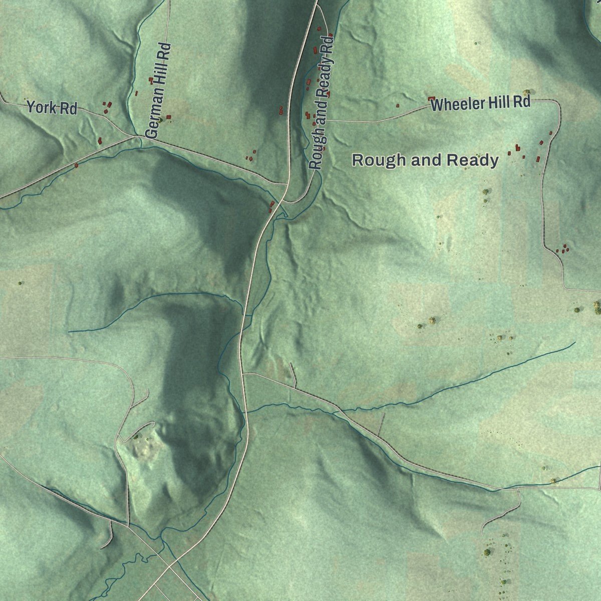 Second close-up of the map of Greenwood, New York print showing more streets and buildings