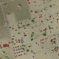 Second close-up of the map of Greenwood, Texas print showing more streets and buildings