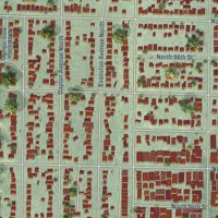 Second close-up of the map of Greenwood, Washington print showing more streets and buildings