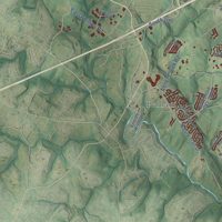 Second close-up of the map of Greer, South Carolina print showing more streets and buildings