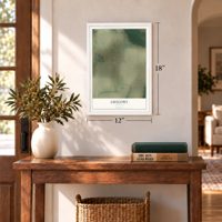 Gregory, Arkansas map, 12 x 18 inch print in a white frame in an entryway