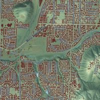 Second close-up of the map of Gresham, Oregon print showing more streets and buildings