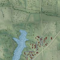Second close-up of the map of Gretna, Nebraska print showing more streets and buildings