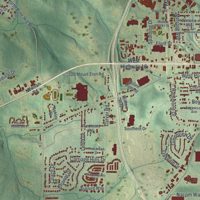 Second close-up of the map of Griffin, Georgia print showing more streets and buildings