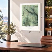 Griffith Creek, Tennessee map, 18 x 24 inch print in a white frame in a home office