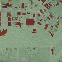 Second close-up of the map of Grissom AFB, Indiana print showing more streets and buildings