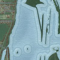 Second close-up of the map of Grosse Ile, Michigan print showing more streets and buildings